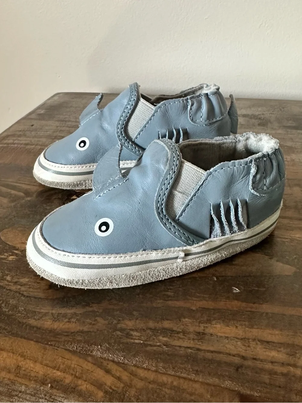 Robeez Light Blue Shark Slip-On Baby Shoes